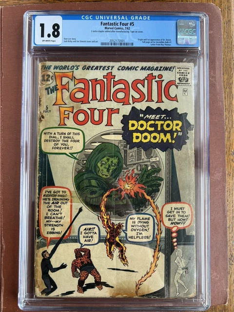 Fantastic Four 5 CGC 1.8 OW Pages Doctor Doom Kirby Lee SWEET