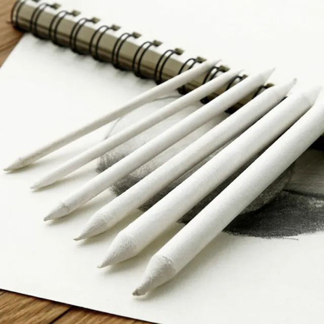 6pcs/set  Smudge Stump Stick Tortillon Sketch Art White Drawing CharH'$r