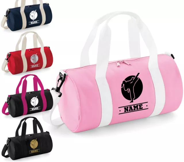 Personalised Girls Karate Bag Martial Arts Gym Barrel Any Name Gift