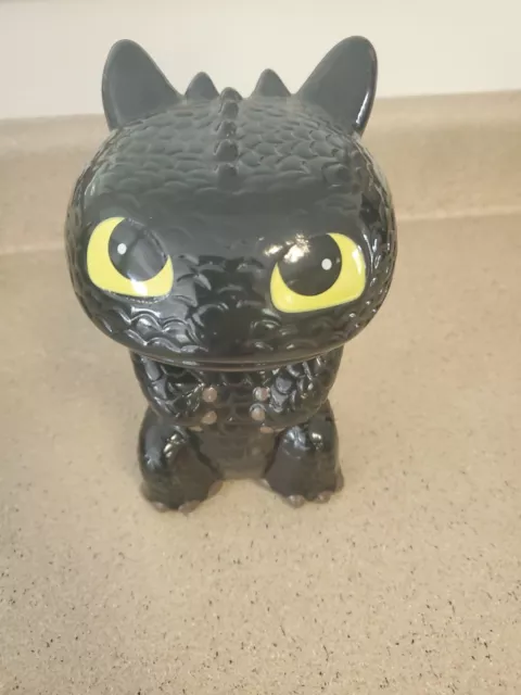 How to Train Your Dragon Toothless Ceramic Coin Bank 8.5” Black Dream Works 2015