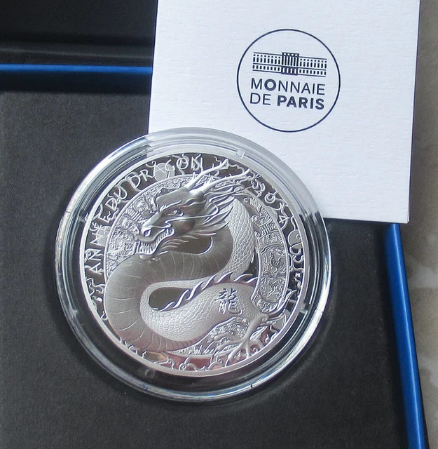 FRANKREICH 2024 10 Euro Silber GM " Jahr des Drachen " in PP/Proof