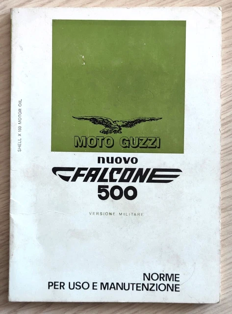 1970 Libretto Moto Guzzi Falcone 500 Versione Militare Uso Manutenzione