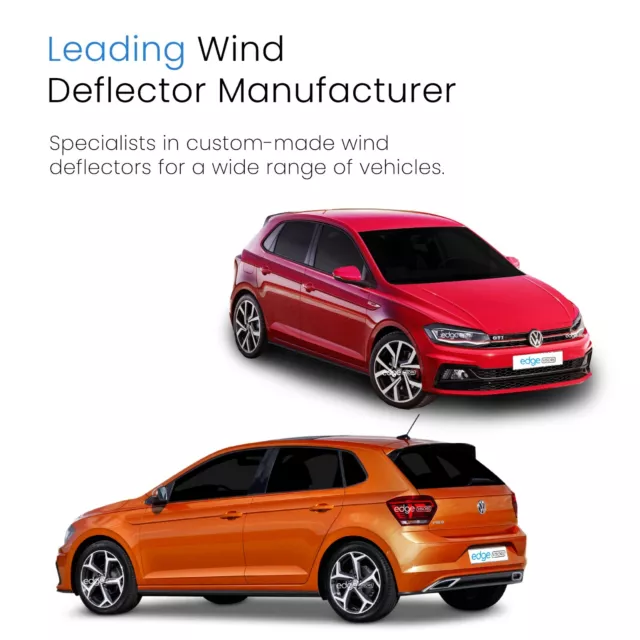 VW Polo MK6 2018-2021 5 Door Hatchback Wind Deflectors 4pc Edgevisors Tinted 2