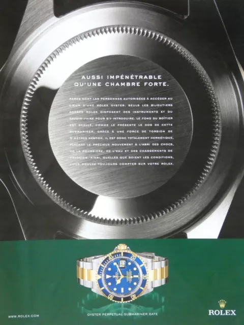 Publicité De Presse 1980 Montre Rolex Oyster Perpetual Submariner Date