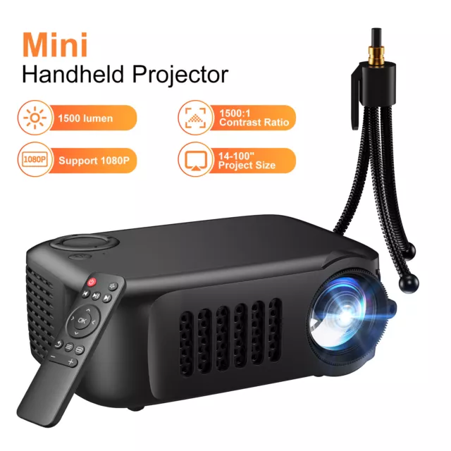Mini Portable 1080p Beamer Projector Home Theater Cinema HDMI Video Multimedia