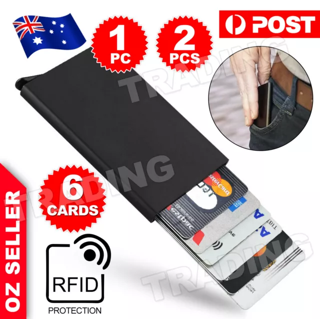 RFID Blocking Stainless Steel Slim Wallet ID Credit Card Holder Protector Purse