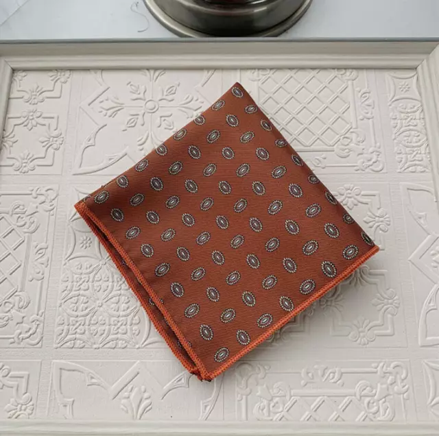 Orange Men's Pocket Square Vintage Business Handkerchief Party Hankies For Men