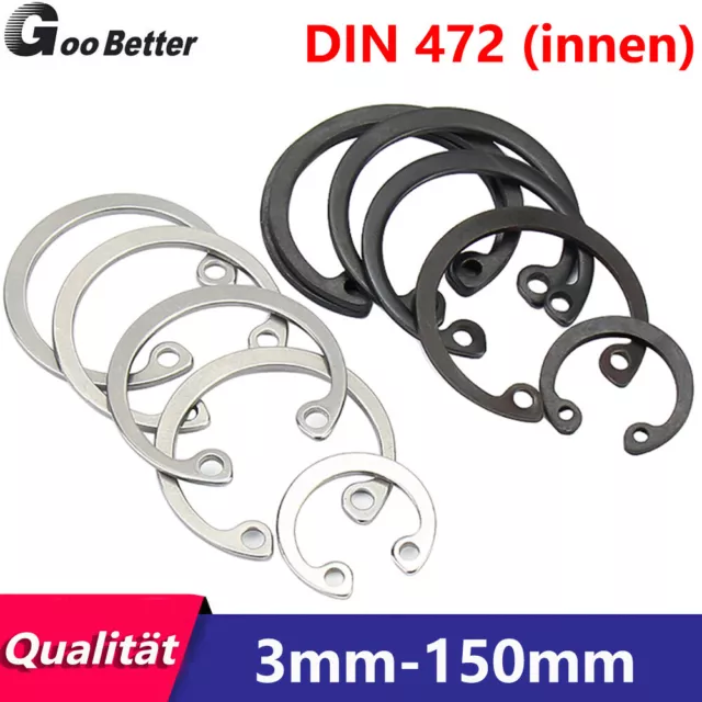 Anello di sicurezza anello Seeger 3 mm-150 mm DIN 472 interno per fori acciaio inox/65 mn