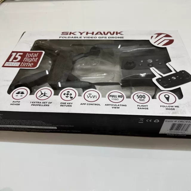 Brand New Vivitar Skyhawk Foldable Video GPS Drone Carbon Fiber Black
