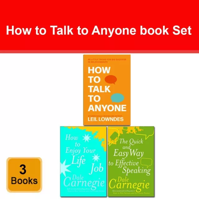 Set of 3 Books Collection How to Talk to Anyone, How To Enjoy Your Life And Job