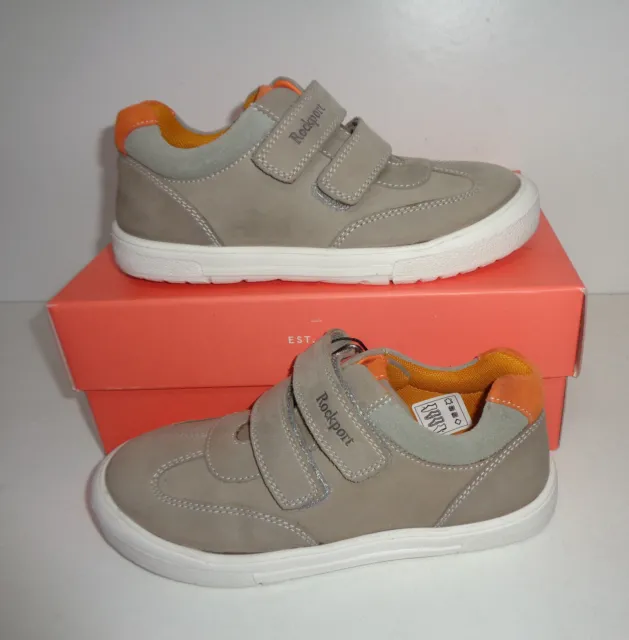 Rockport Boys Junior Grey Shoes Leather Trainers School New RRP £59.99 UK Size 2