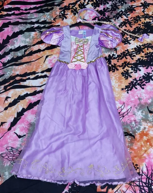 Disney Tangled Princess Rapunzel Girls Age 7 to 8 Dress Up Fancy Dress Costume.