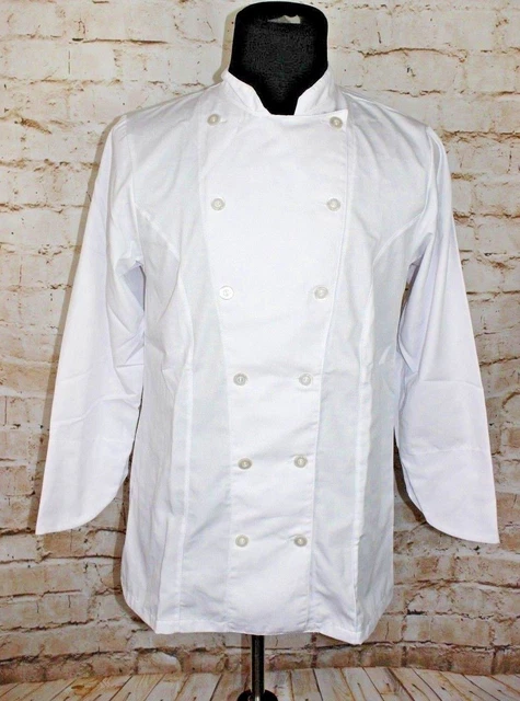 Fame Fabrics Women's XL White Long Sleeve Chef Coat 10 Button Jacket