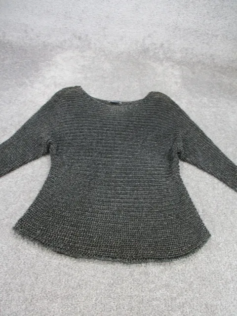 Vince Sweater Womens Small Metallic Pullover Gray