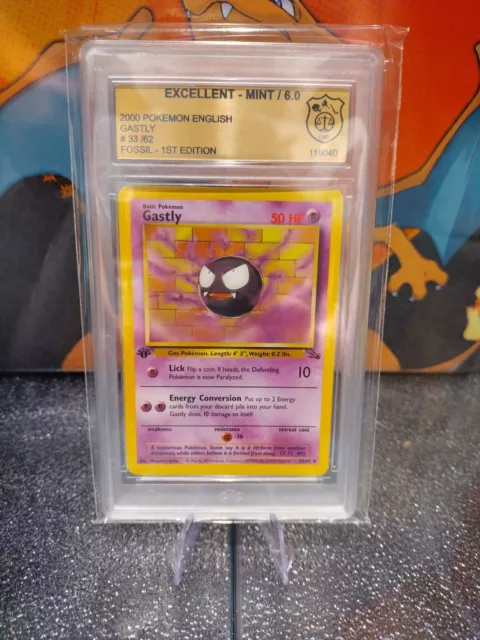 pokemon karten sammlung🌟GASTLY(NEBULAK)🌟 GSG 6/ EX-MINT/ 1 EDITION/ FOSSIL/ENG