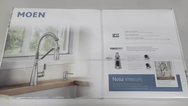 Moen 87886SRS Nolia Stainless-High Arc Pulldown Kitchen Faucet W/ Soap Dispenser