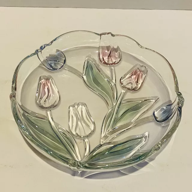 Mikasa Juliana Pink Tulips & Frosted Leaves Raised Design 7 Inch Salad Plate