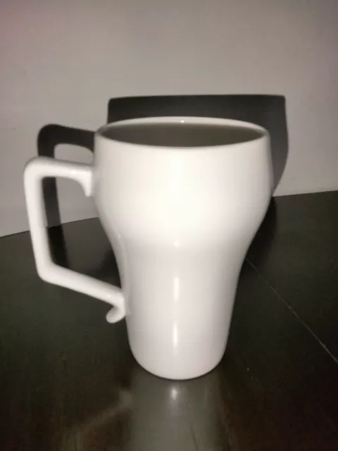 Vintage Coca-Cola Shaped Milk Glass Mug D Handle White Coffee Tea Cup 3