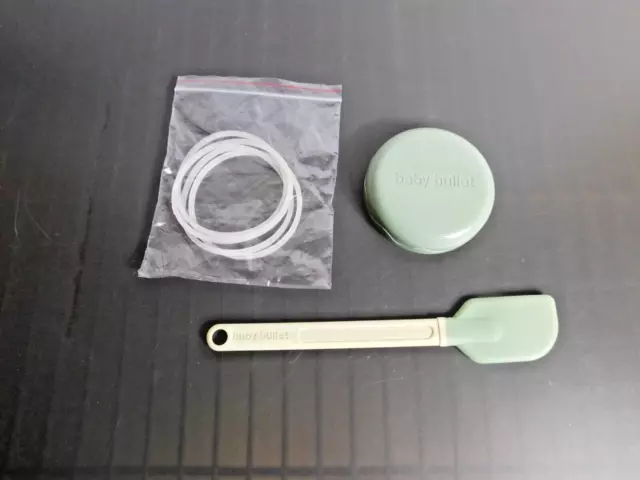 Baby Bullet Food Blender Parts:  Short Cup LID ONLY, Spatula, Blender Gaskets