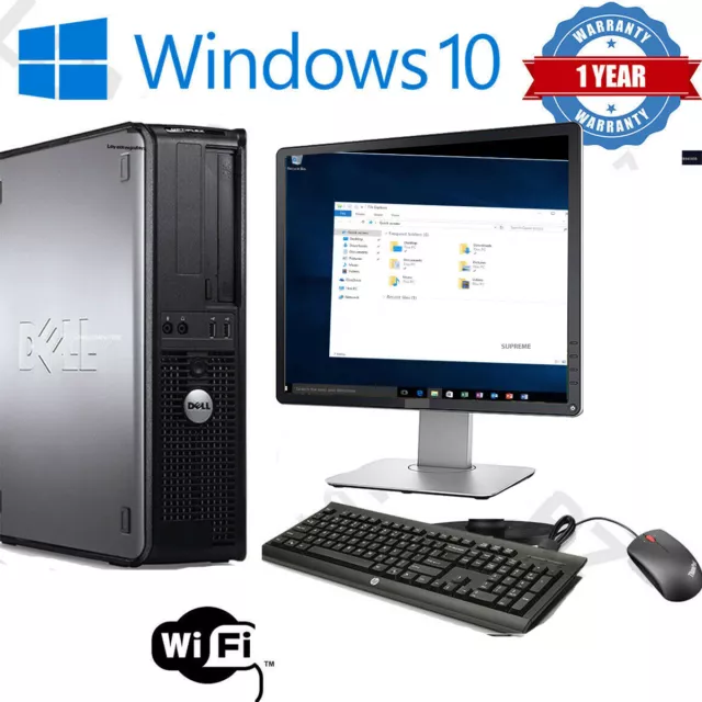 Dell/Hp Dual Core Desktop Tower Pc & Tft Computer System Windows 10,4Gb,250Gb