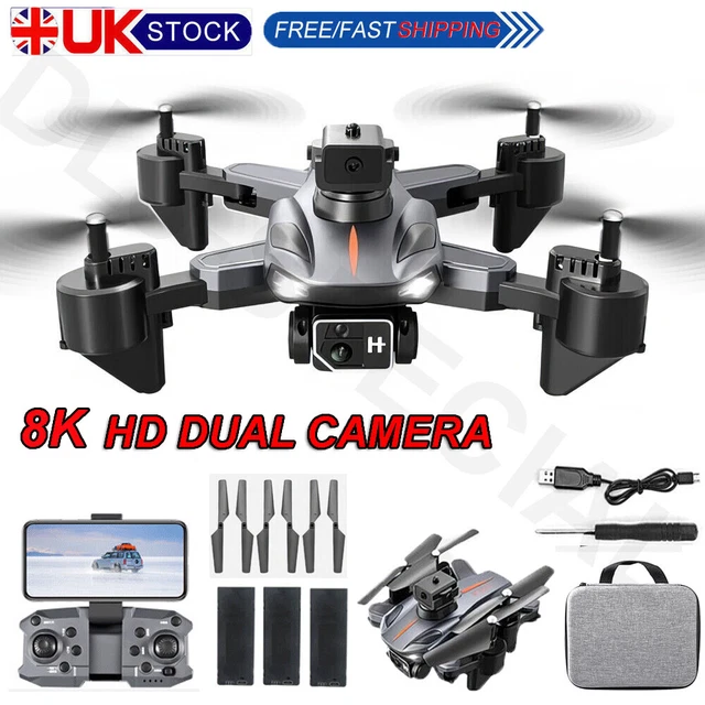 8K Drone X Pro with HD Dual Camera Drones WiFi FPV Foldable Selfie Quadcopter UK