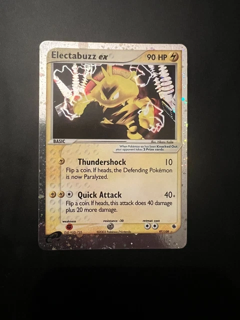 Pokemon Card Electabuzz EX 97/109-Ruby e Sapphire-Eng- No Charizard No Crystal