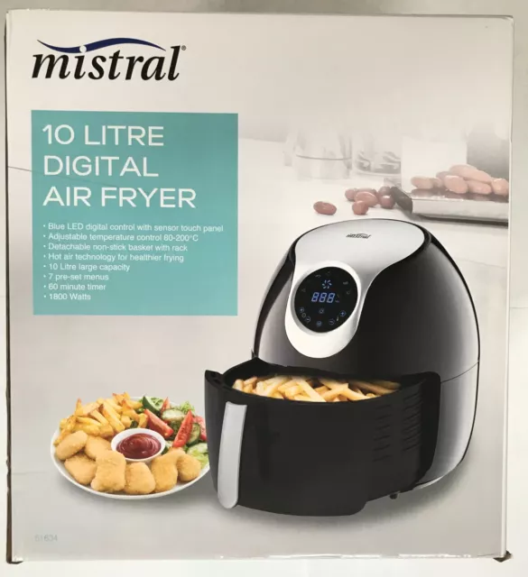 MISTRAL 10L DIGITAL Air Fryer New Mdf898W White 4666Nsb