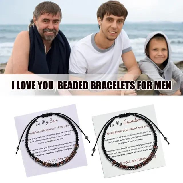 I Love You Morse Code Beaded Bracelets For Men To Graduati Grandson My S9Y9