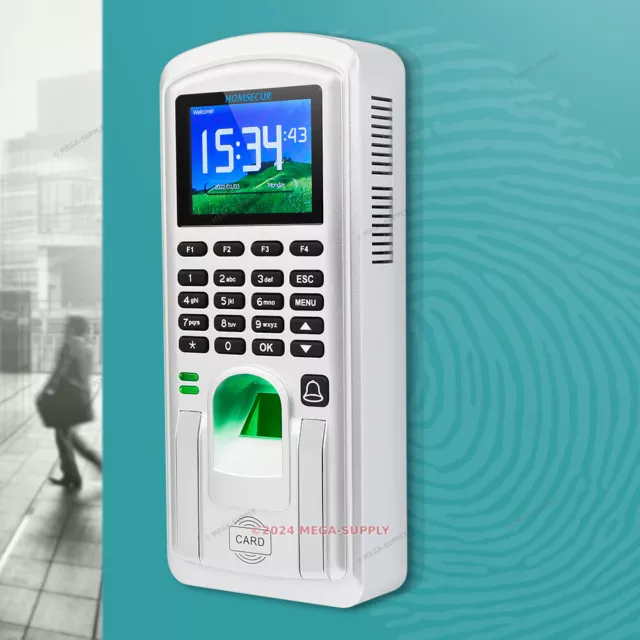HOMSECUR New Fingerprint And RFID Card Time Attendance+Free Software+WiFi+DST