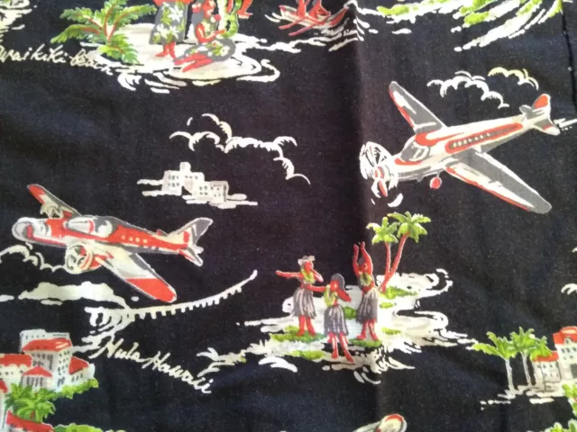 NWOT Freemans Sporting Club Classic Hawaiian Shirt Airplanes Hula Small