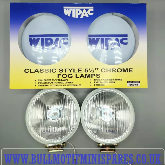 Classic Car 5.5" Chrome Fog Lamps 55W Wipac - With Covers!