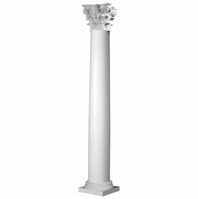 Fiberglass Smooth Tapered Column with Corinthian Cap & Attic Base (Choose Size)