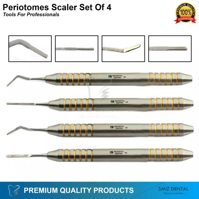 Set Of 4 Dental Periotomes Scalers Anterior Posterior Tooth Extracting Lab Tools