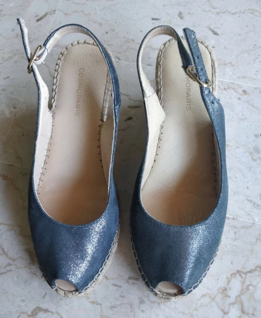 Espadrilles Compensées Pare Gabia - Toile Jaune Et écrue - Pointure 37 - Neuves Sans Emballage