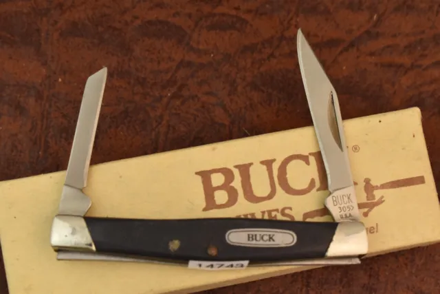 Buck Made In Usa 1987 Sawcut Black Delrin 305 2 Bladed Pen Knife (14743)
