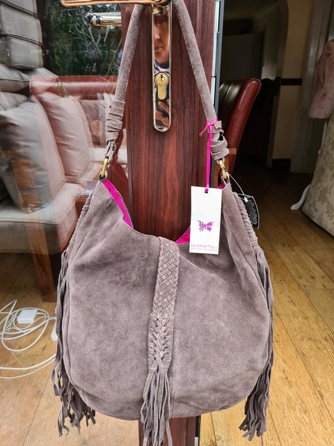 BROWN SUEDE BAG Butterfly by Matthew Williamson BNWT 45.00