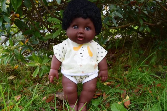 James Afro African Black Interactive Baby Boy Doll 12"