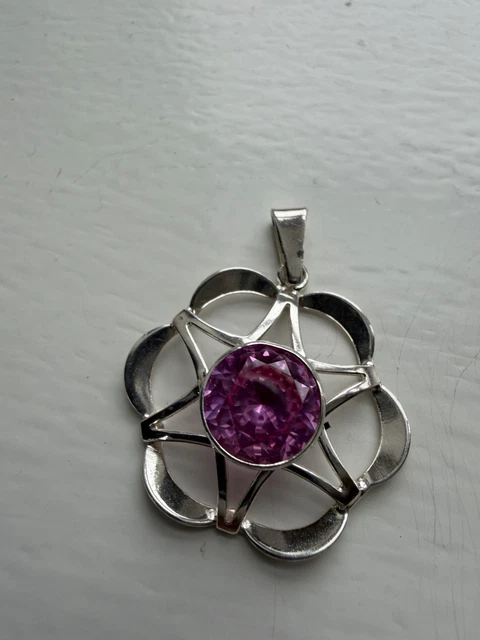 GEM'S BALLET Colgante De Plata De Ley 925 Con Zafiro Azul Natural