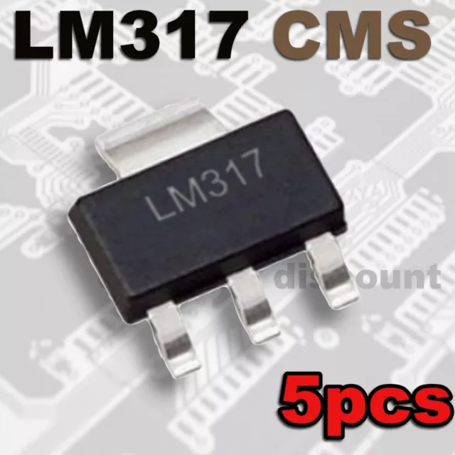 1518/5# régulateur de tension ajustable CMS LM317 ---5pcs - SMD LM317 SOT-223