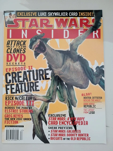 Star Wars Insider Magazine #63 November 2002 Episode Ii Creature Feature!