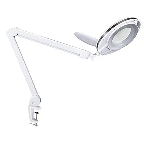 Magnifying Lamp, Magnifying Glass with Light and Clamp Hands Free, Adjustable