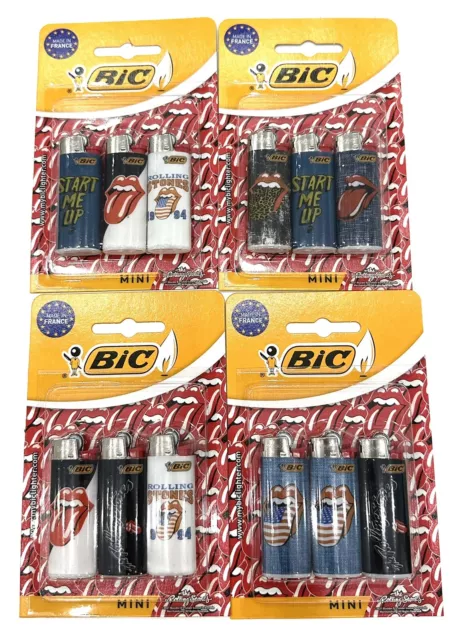 12 x Bic Mini Feuerzeuge bunt, J25 Reibradfeuerzeuge mit Kindersicherung NEU BIC