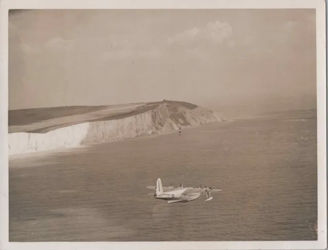 Short Sunderland Flying Boat Beachy Head Large Original Vintage Press Photo Raf