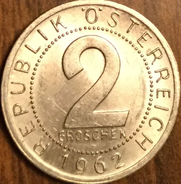 1962 Austria 2 Groschen Coin