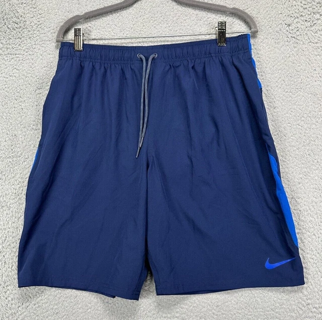 Nike Swim Trunks Adult Large Navy Swoosh Board Shorts Bathing Suit Surfing Mens