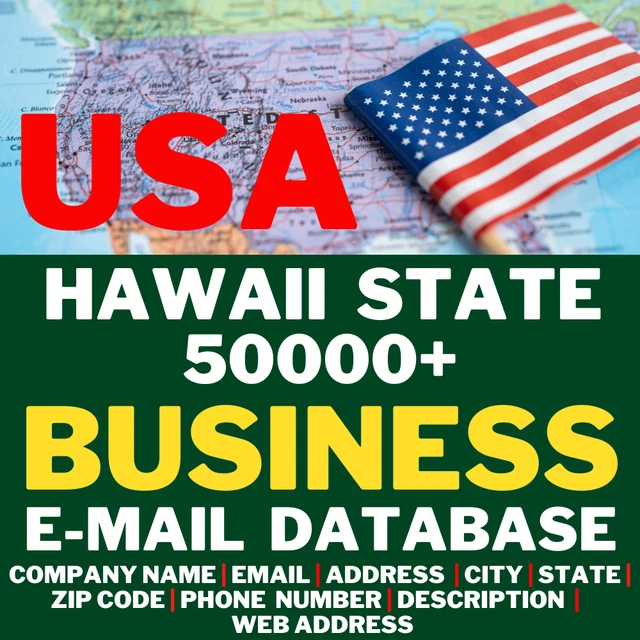 USA, Hawaii State Business Email Database, 50000+ USA HI State Email lists