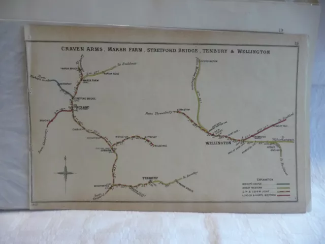 EA04 -0014- Railway Clearing House Map - Craven Arms / Wellington 1903