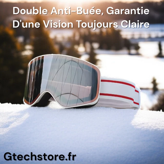 Masque de ski-snowboard aimanté anti-buée catégorie 3 - (homme et femme
