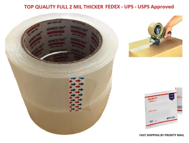 Packing Tape 2 Rolls 2" x  110 Yards x 2 MIL Strong Clear Carton Sealing Tape
