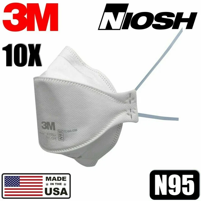 3M Aura 9205+ N95 NIOSH Respirator Mask - CDC Approved, Disposable (Made In USA)